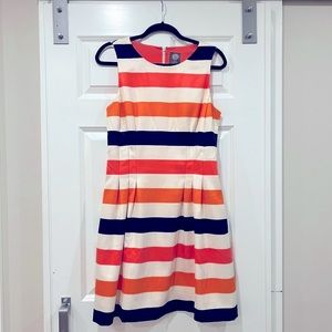 Vince Camuto Shift Dress with waist line pleats. Size 12